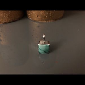 Turquoise and sterling silver pendant